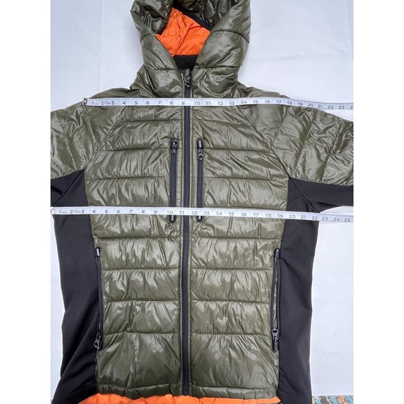 Zara‎ Women's Green Black Hooded Quilted Chest/Hip Pockets Puffer Jacket Large - Picture 7 of 11